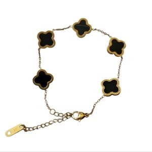 18K GP Four-Leaf Clover Station Bracelet